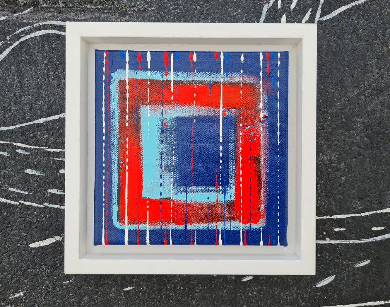 Coloured lines 14 2021, 20x20 (+R), Acryl-Lack auf LW, SOLD